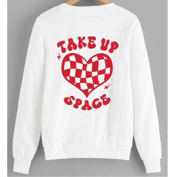 Take Up Space “babe” mental health graphic crewneck sweatshirt medium - Picture 5 of 11